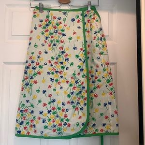 Vintage Primary Floral Half Apron